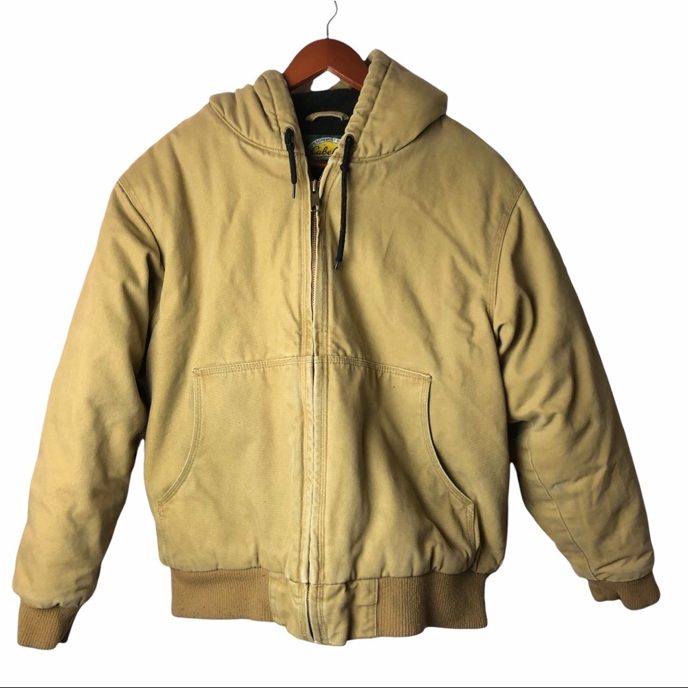 Cabela's Brown Hooded Duck Men's Jacket  Coat Med